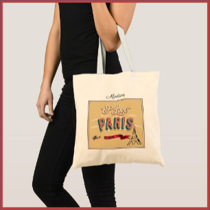I Kärlek Paris Vintage resor Poster Tygkasse