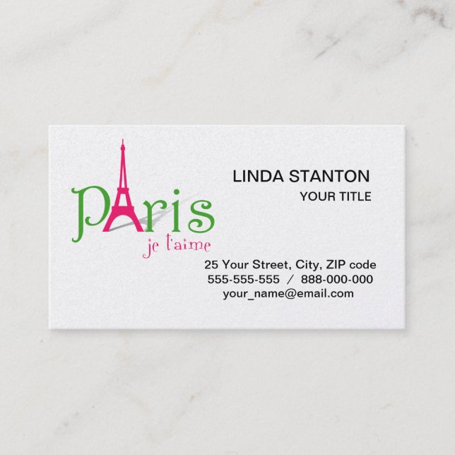 I kärlek Paris Visitkort (Framsida)