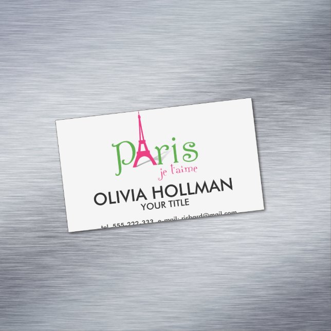 I kärlek Paris Visitkortmagnet (In Situ)