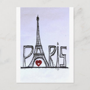 I kärlek Paris Vykort
