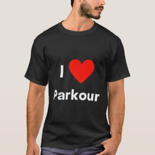 I Kärlek Parkour med en röd han T Shirt