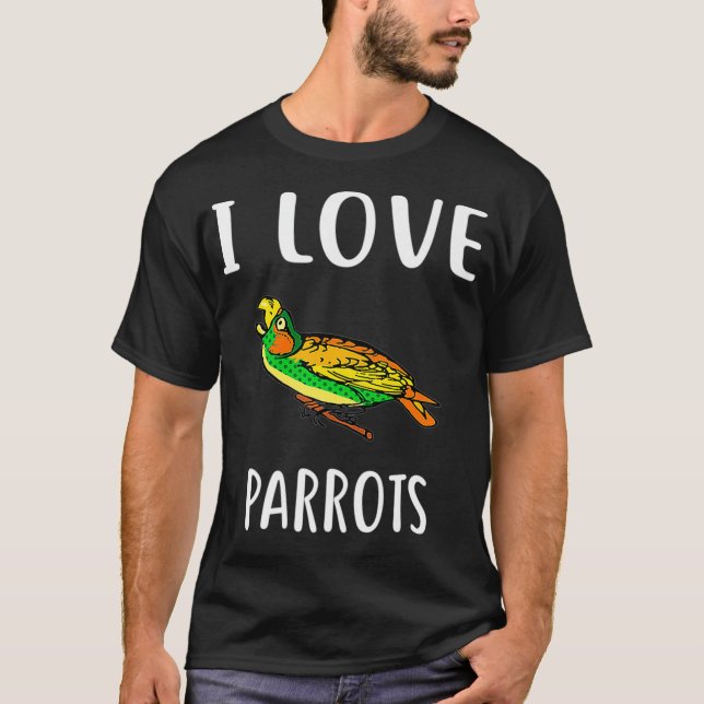 I Kärlek PARROTS FUNNY PARROT Premium T Shirt (Framsida)