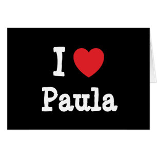 I kärlek Paula hjärta T-Shirt Hälsningskort