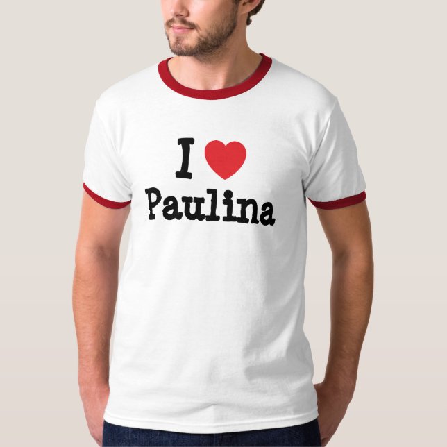 I kärlek Paulina hjärta T-Shirt (Framsida)