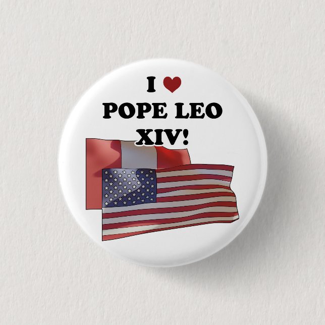 I Kärlek påve Leo XIV! Knapp (Framsida)