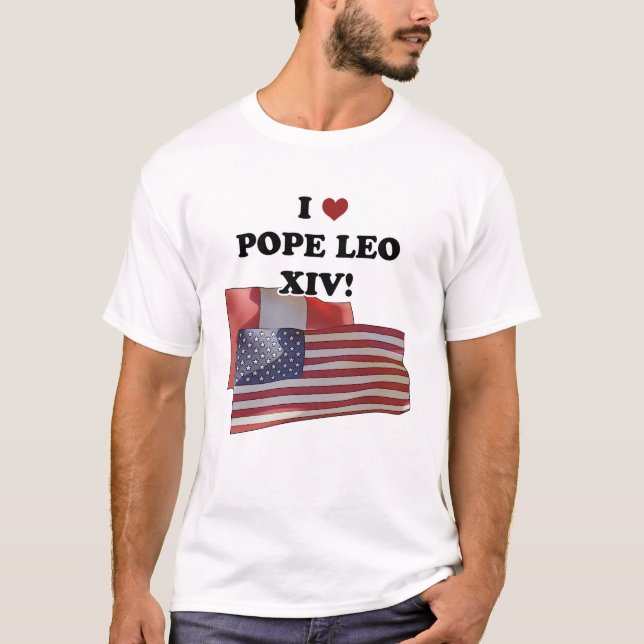 I Kärlek påve Leo XIV! T Shirt (Framsida)
