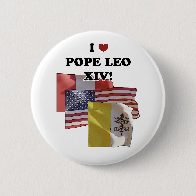 I Kärlek påve Leo XIV! (Version II) Knapp (Framsida)