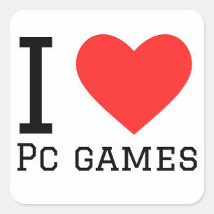 I kärlek pc-spel fyrkantigt klistermärke