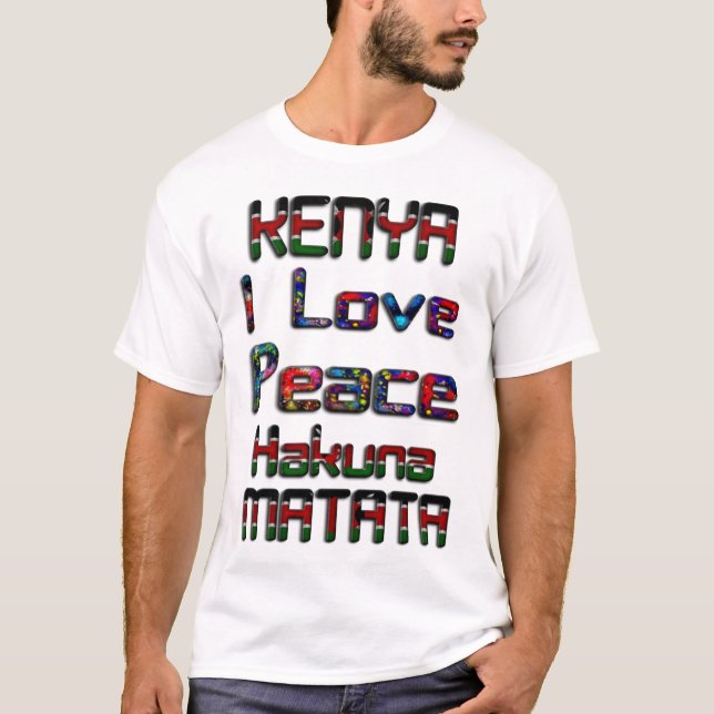 I Kärlek Peace and Unity Kenya T Shirt (Framsida)
