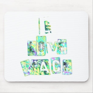 I Kärlek Peace Bevalt Art Skriv ut textdesign Musmatta