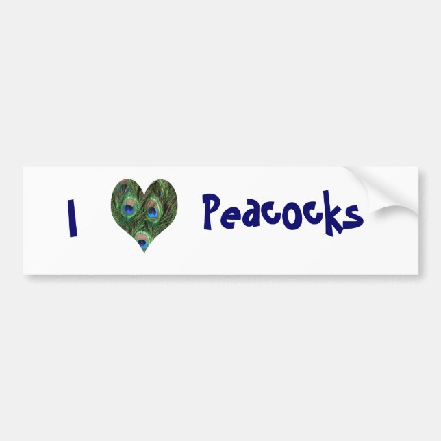 I Kärlek Peacocks Bildekal (Framsidan)