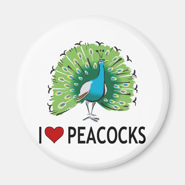 I Kärlek Peacocks Magnet (Framsidan)