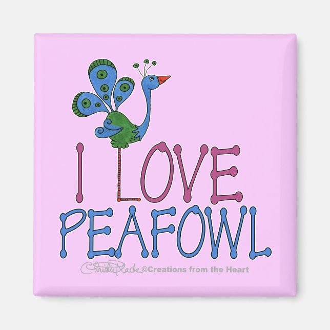 I Kärlek Peafowl Magnet (Framsidan)