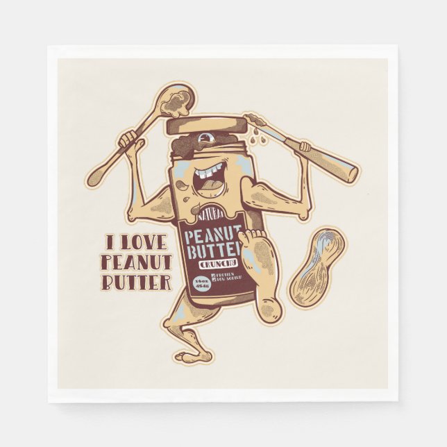 I KÄRLEK PEANUT BUTTER PAPPERSSERVETT (Framsidan)