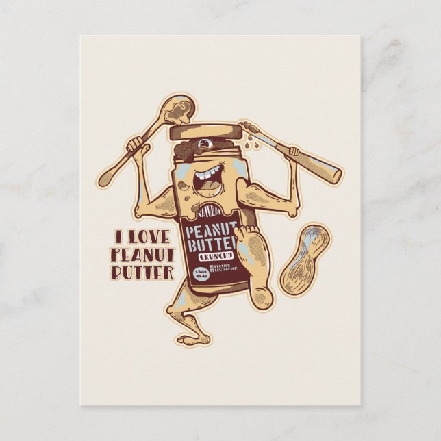 I KÄRLEK PEANUT BUTTER VYKORT (Framsida)