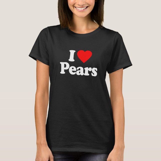 I Kärlek Pears Heart Funny T Shirt (Framsida)