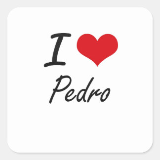 I Kärlek Pedro Fyrkantigt Klistermärke