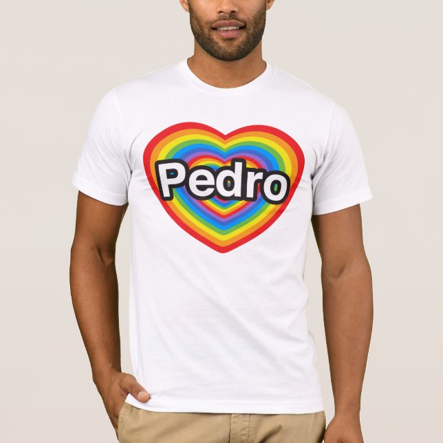 I kärlek Pedro. Jag kärlek du Pedro. Hjärta T-shirt (Framsida)