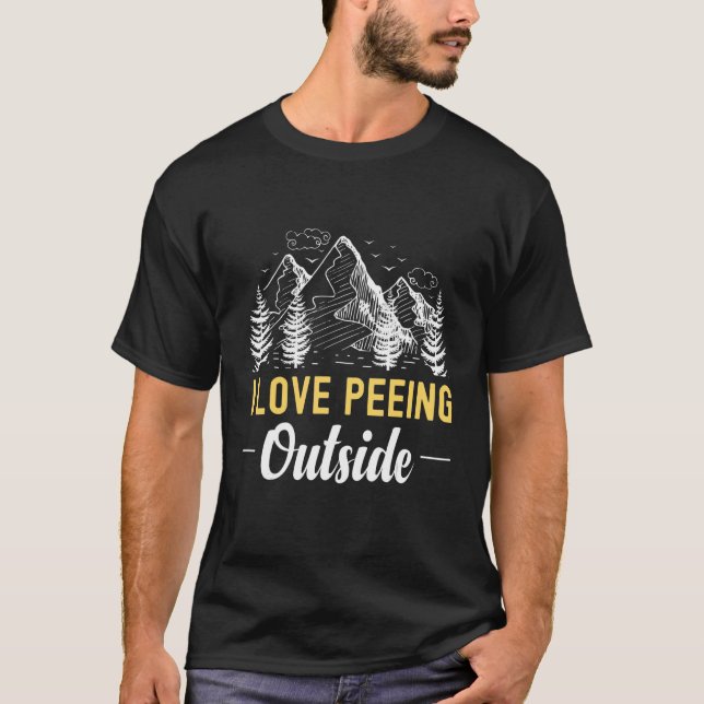 I Kärlek Peeing Exside Glacier Ice Mountain Road T Shirt (Framsida)