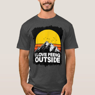 I Kärlek Peeing Exside Sunset Retro-camping utomhu T Shirt