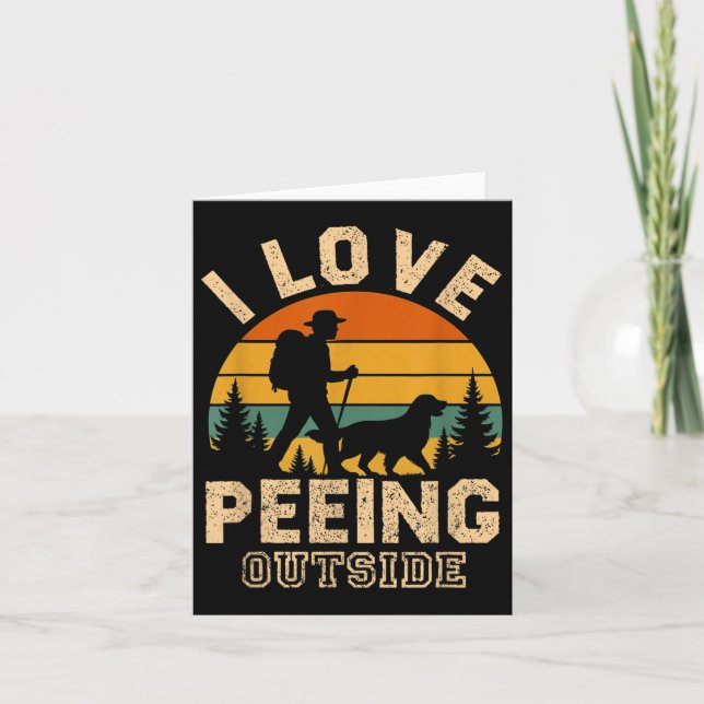 I Kärlek Peeing externt - Lustigt att Hiking Meme  Kort (Framsida)