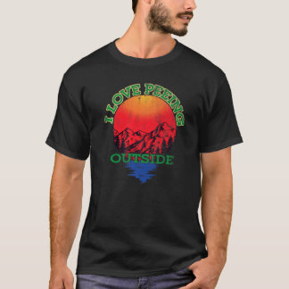 I Kärlek Peeing, utanför, Hiking Backpack, Camping T Shirt