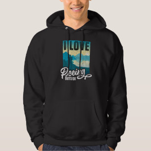 I Kärlek Peeing utanför Hiking Camping 5 Hoodie