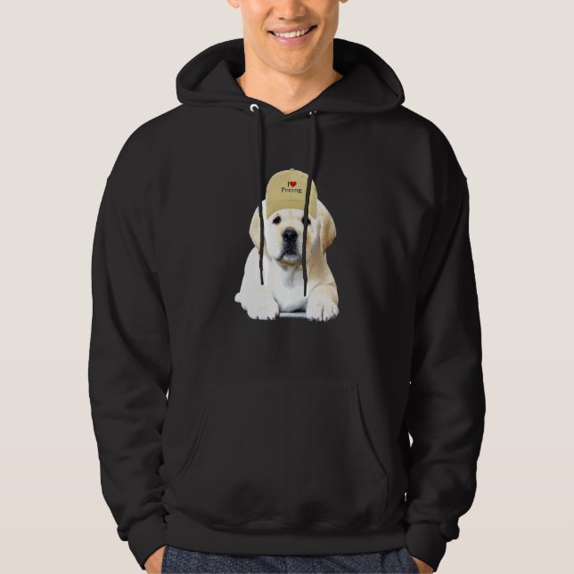 I Kärlek Peeinglove Peeing Hati Kärlek Hund for Hu Hoodie (Framsida)
