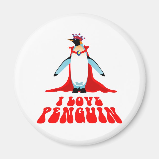 I Kärlek Penguin Magnet (Framsidan)
