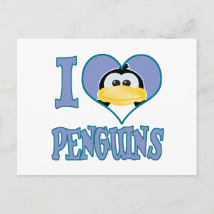 I Kärlek penguiner Vykort