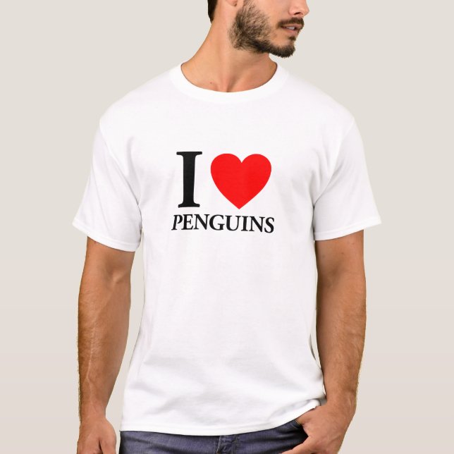 I Kärlek Penguins Tee Shirt (Framsida)