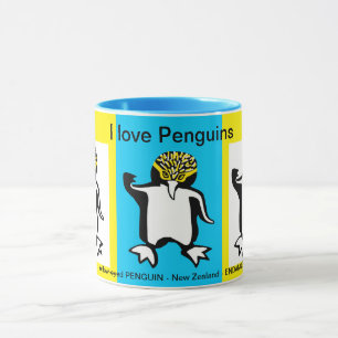 I kärlek PENGUINS - Vildlife - Nature - Gult Mugg