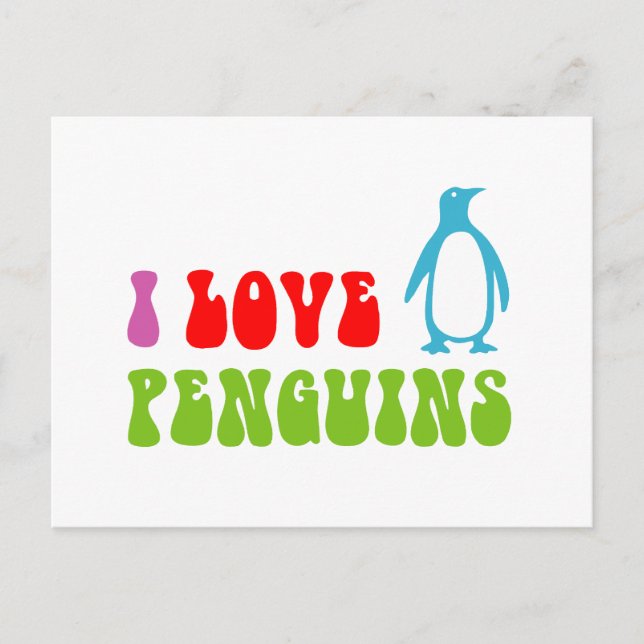 I Kärlek Penguins Vykort (Framsida)