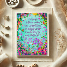 I Kärlek People Söt Whimsical Blommigt Birds Card