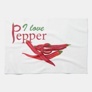 I kärlek peppar kökshandduk