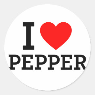 I Kärlek Pepper Runt Klistermärke