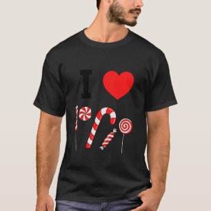 I Kärlek Peppermint Candy cane jul Peppermint T Shirt