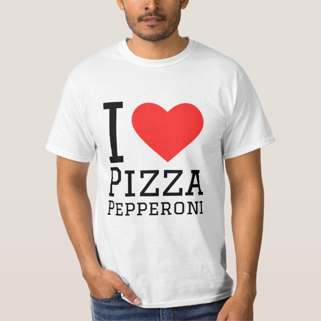 I kärlek pepperoni pizza t shirt (Framsida)