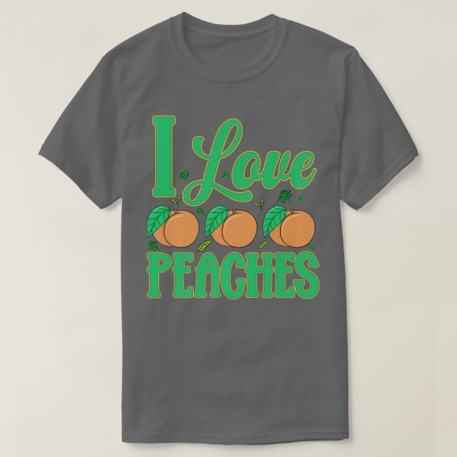 I Kärlek persikor Fruit Vegetarian Vegan T Shirt (Design framsida)