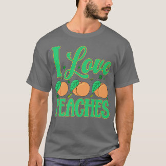 I Kärlek persikor Fruit Vegetarian Vegan T Shirt