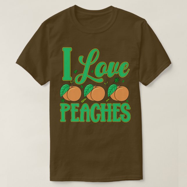 I Kärlek persikor Fruit Vegetarian Vegan T Shirt (Design framsida)
