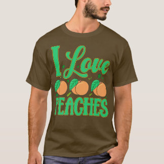 I Kärlek persikor Fruit Vegetarian Vegan T Shirt