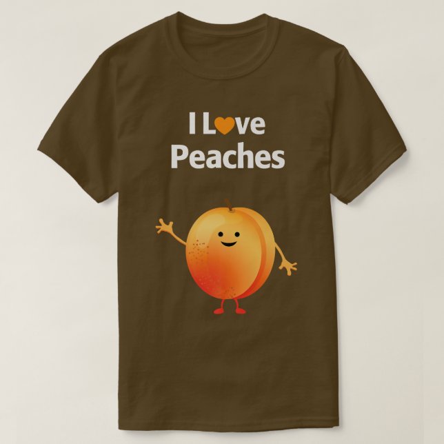I Kärlek persikor, frukt och grönsaker T Shirt (Design framsida)