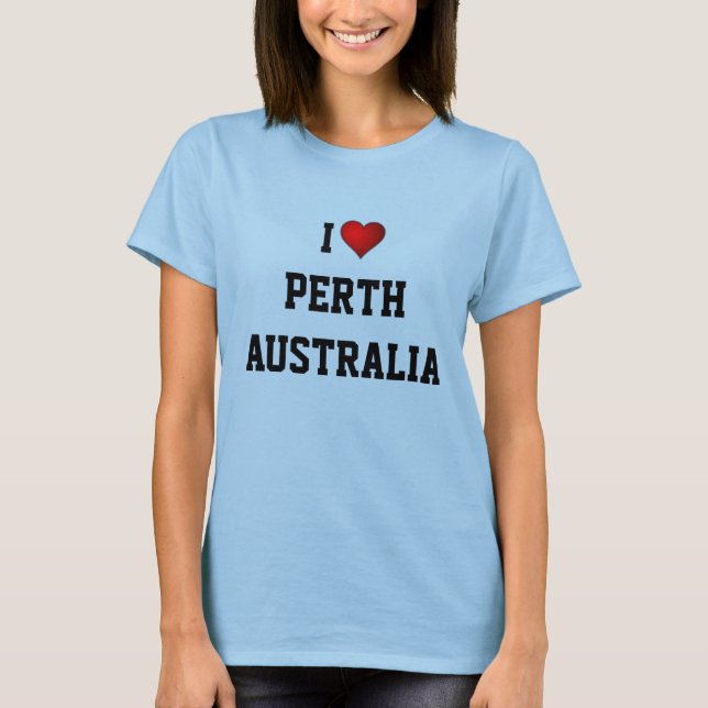 I KÄRLEK PERTH, AUSTRALIEN T SHIRT (Framsida)