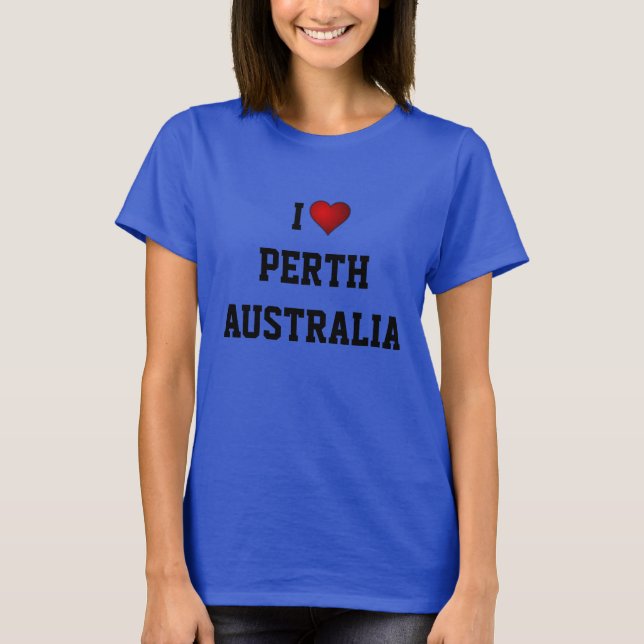 I KÄRLEK PERTH, AUSTRALIEN T SHIRT (Framsida)