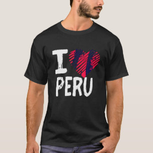 I Kärlek Peru T Shirt South America Vacation Souve