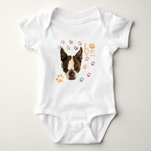 I Kärlek Pet Hund Baby Bodykostym T Shirt (Framsida)