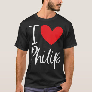 I Kärlek Philip Namn Personlig Boy Man BFF Friend T Shirt