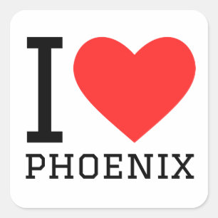 I kärlek phoenix fyrkantigt klistermärke