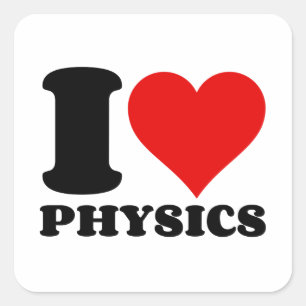 I KÄRLEK PHYSICS FYRKANTIGT KLISTERMÄRKE